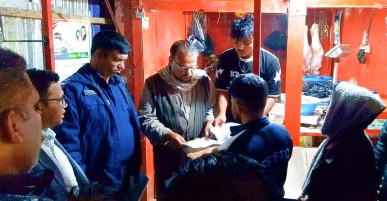 ওসমানীনগরে অসুস্থ গরুর মাংস বিক্রির অভিযোগে জরিমানা